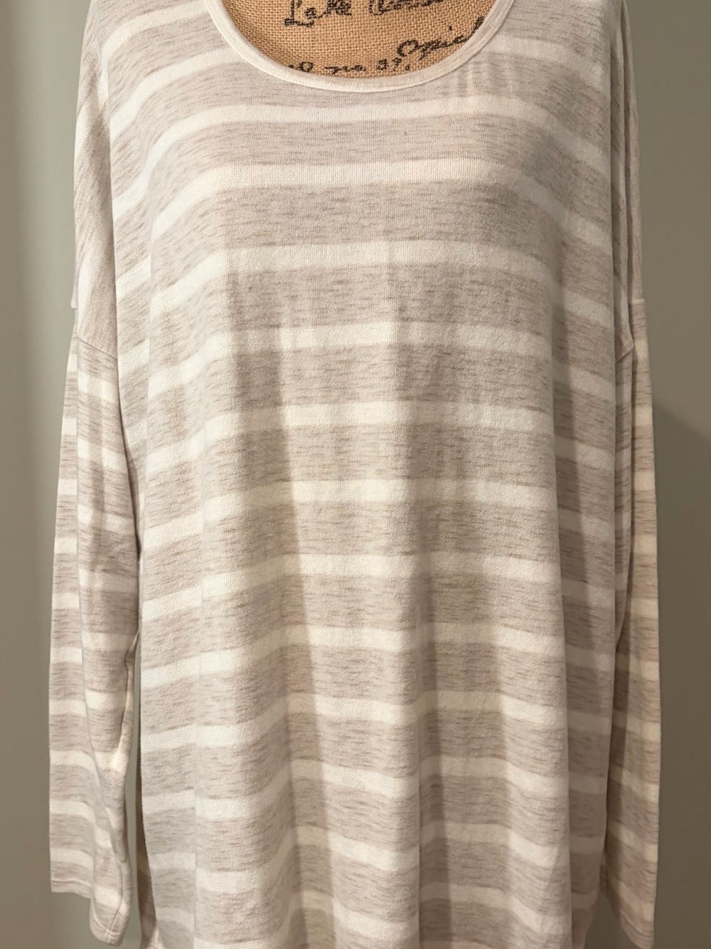 Cato Striped Button Back Lightweight Knit Sweater 22W/24W